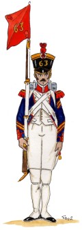 Fantassin 63e régiment infanterie de ligne Aquarelle Frédéric Berjaud